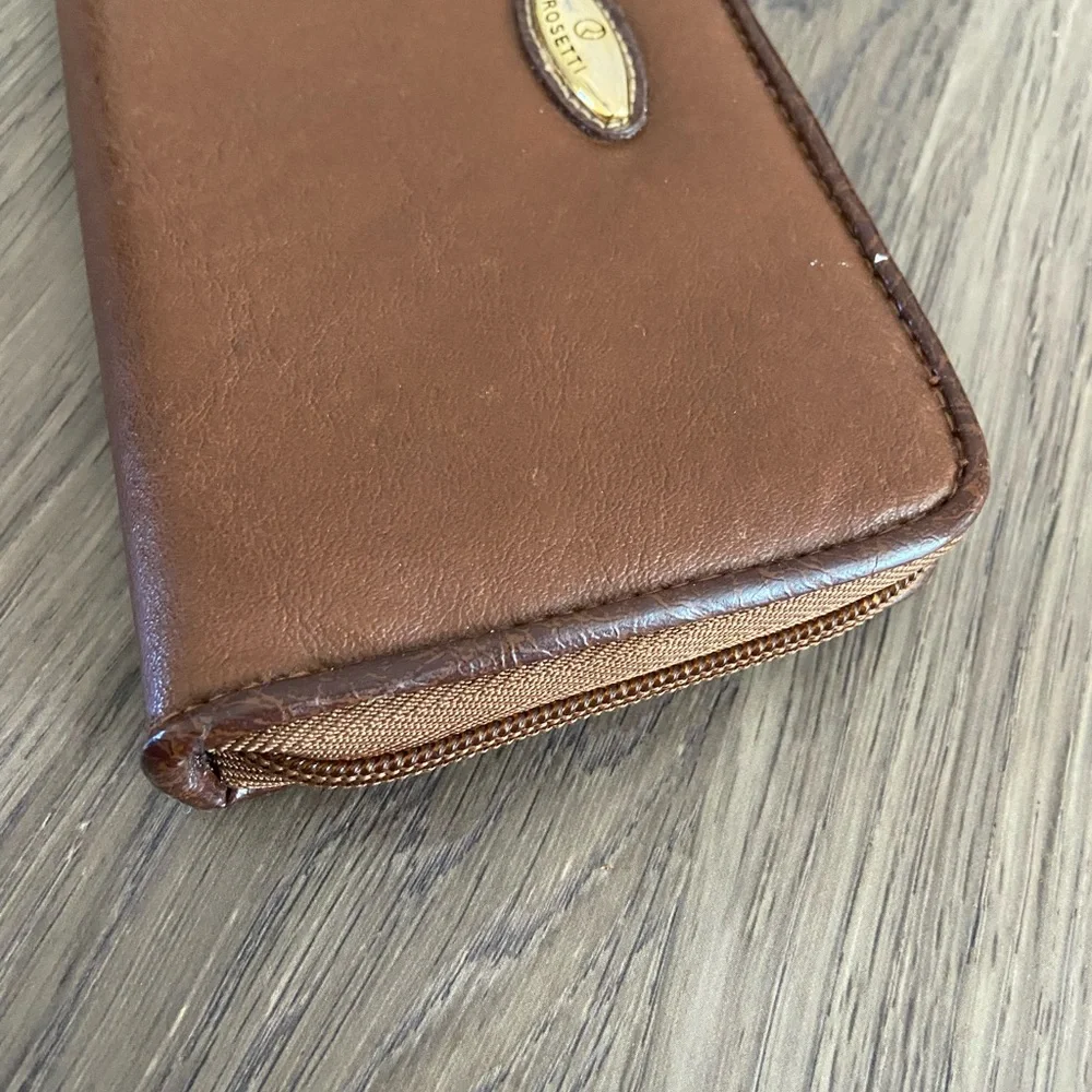 Rosetti Brown Faux Leather Zip Around Wallet
